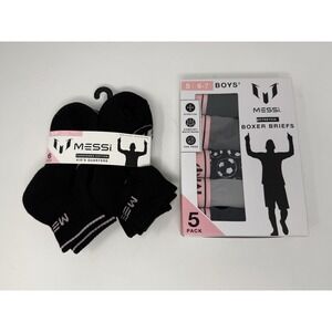 Messi 5pk‎ Kids Strech Boxer Briefs Underwear Size Small 6-7 And Socks NWT